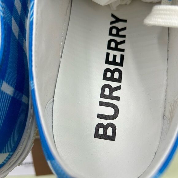 Men’s Burberry Jack vivid blue check sneakers size 44 made in Italy - Picture 6 of 7